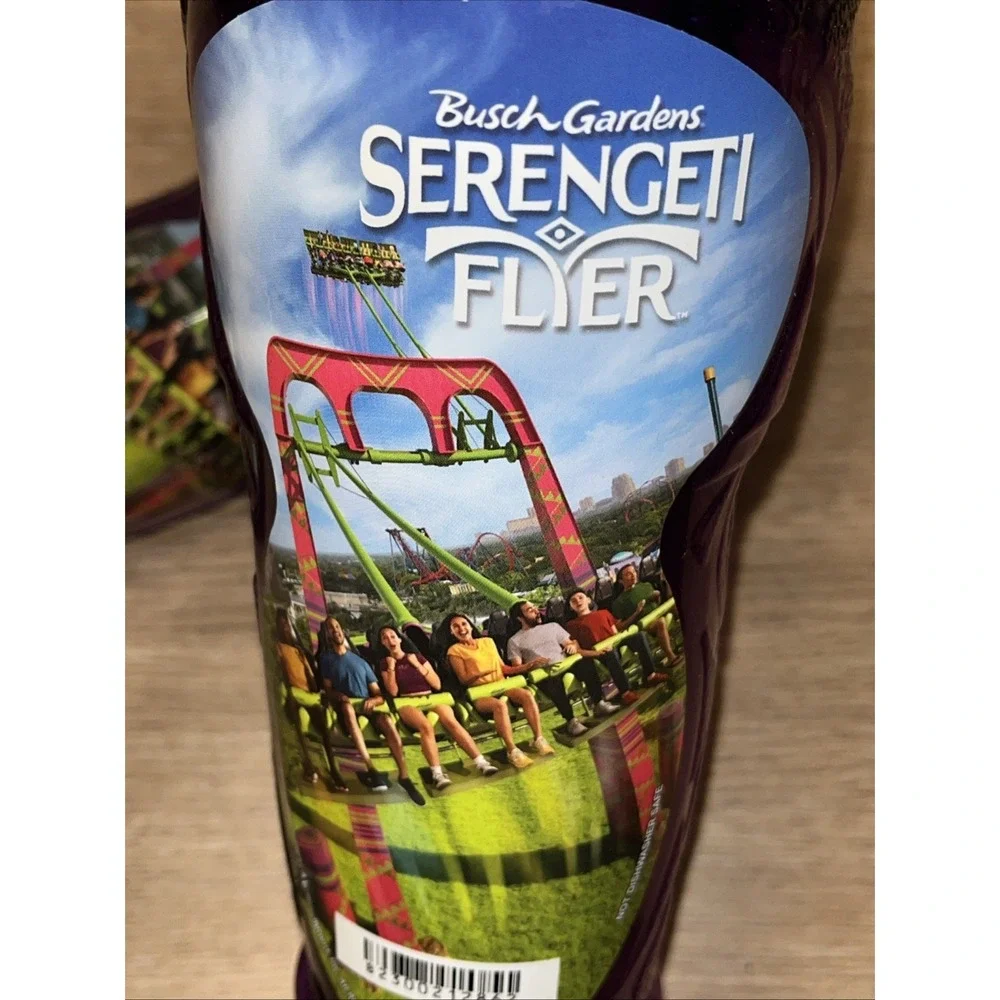 Busch Gardens Tampa Serengeti Flyer Reusable Souvenir Cup w/ Straw 2023 Lot Of 2